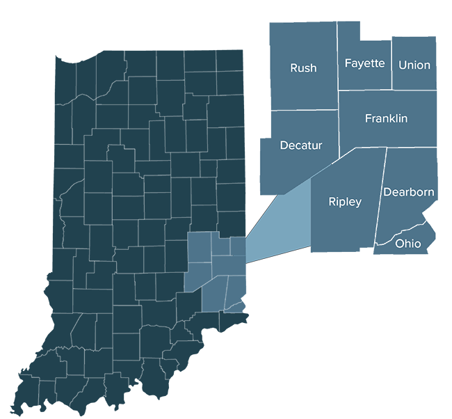 Hospice service area map